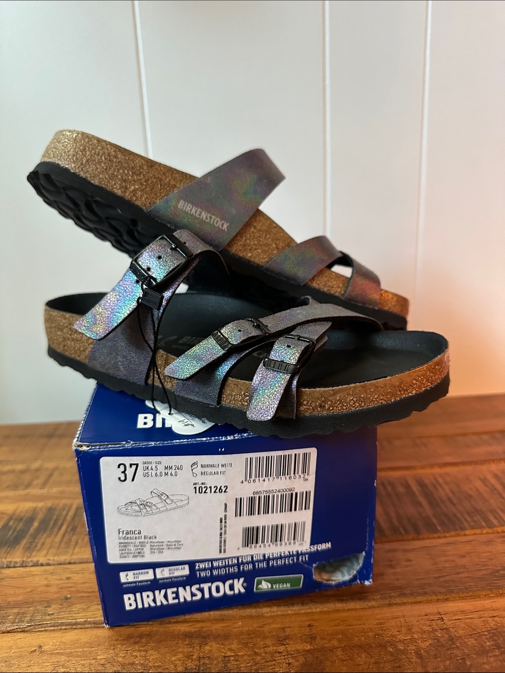 Birkenstock Iridescent Black Franca Sandals